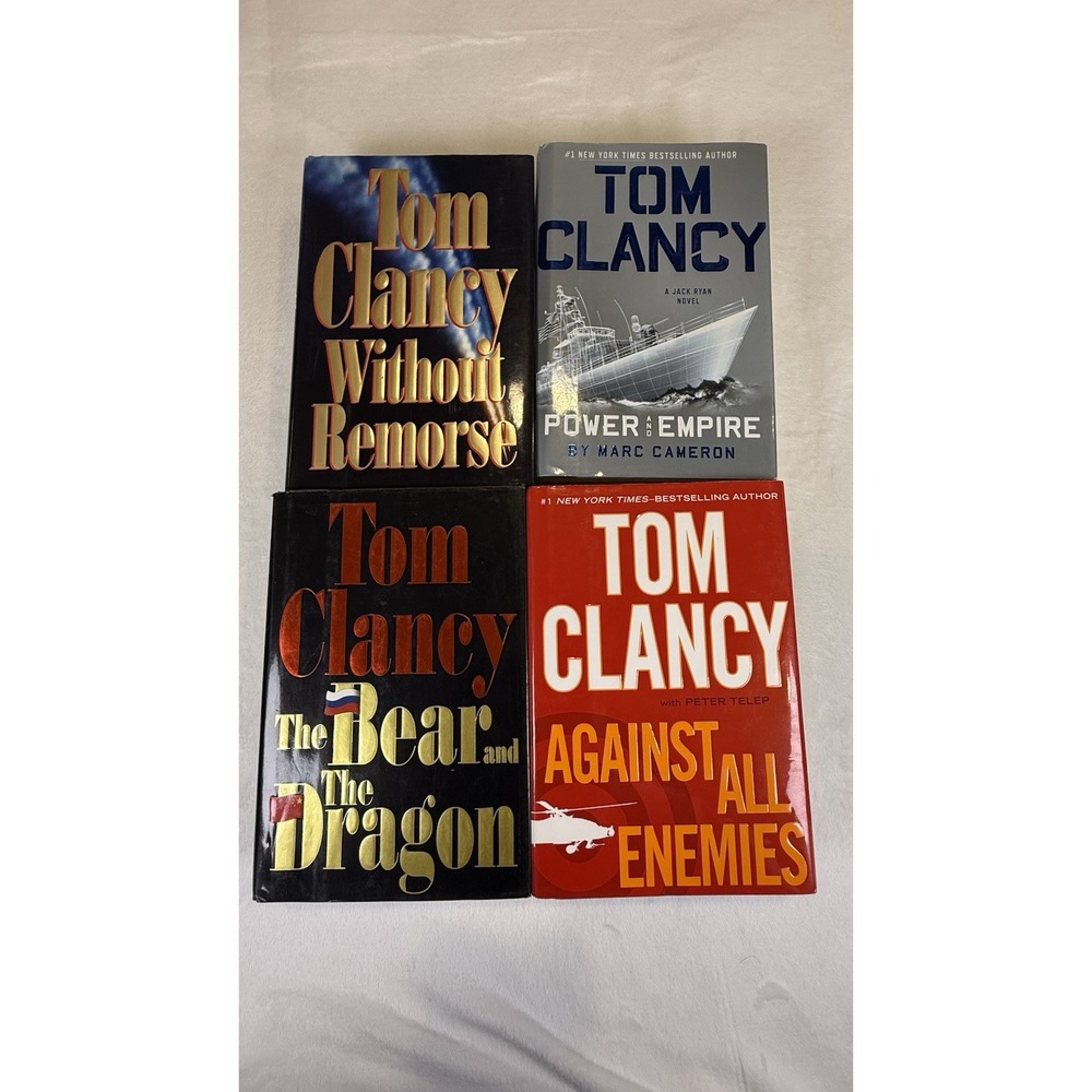 Tom Clancy Hardcover Book Lot 4 Jack Ryan Without Remorse Bear Dragon